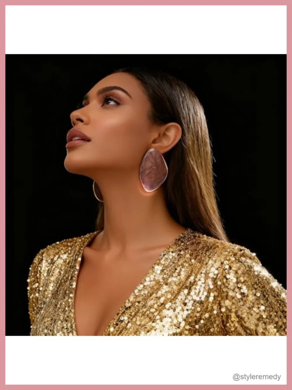 Large Statement Drop Dangle Earrings Chunky Irregular Geometric Oval Pebble